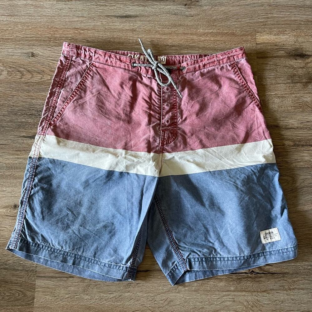Katin Red White & Blue Swim Trunks Size 30